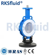 China China Chinese Butterfly valve DN100 4IN PTFE griffin PFA wafer lug bare shaft acid manufacturer