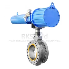 China Chinese butterfly valve factory price API609 pneumatic flanged butt-weld metal seated triple eccentric butterfly valve manufacturer