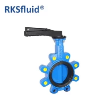 China DN100 low noise lug type manual actuator operated centerline butterfly valve manufacturer