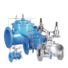 Cina Valvola di controllo della pompa multifunzionale ANSI PN10 PN16 Valvola di riduzione della pressione a doppio stadio per acqua produttore