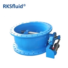 China RKSfluid pn10 pn16 ductile iron dn100-dn1200 double flange tilting disc butterfly buffer check valve factory price manufacturer