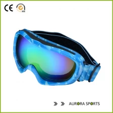 China Hot Sales Windproof White Frame Blue Sensor Skiing Snow Goggles manufacturer