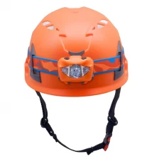 China Customized ABS Shell CE Proved Engineering PPE Safety Helmet With Lantern manufacturer