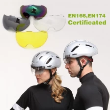 China EPS TT bike helmet with goggles, short-tail time trial bicycle helmet, TT Aero track cycling helmet manufacturer