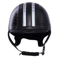 China noble girls horse riding helmets, PU leather horse helmet cover AU-H01 manufacturer