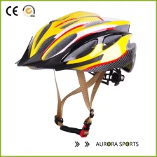 중국 흰색 광택 완성 된 PC의 쉘 자전거 잘 환기 헬멧 AU-BM06 제조업체