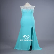Chine Les images réelles perles scission scoop côté gaine décolleté longue robe de soirée de la Chine fabricant
