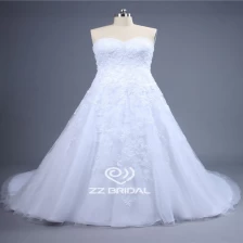 Chine Les images réelles décolleté amie avec des perles dentelle appliqued A-ligne de robe de mariée fabricant