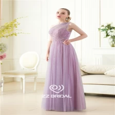 Chine Chine lumière violette une épaule perles paillettes longue soirée usine de robe fabricant