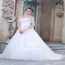 porcelana Moda escote corazón sin respaldo flores hechas a mano fabricante de vestido de novia fabricante