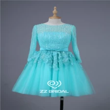 Chine Haute sur mesure à manches longues encolure longueur genou paillettes courte robe de soirée fabricant fabricant