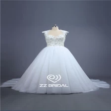 porcelana De gama alta de la manga casquillo de encaje de cuentas vestido de novia de la princesa -hasta hace en China fabricante