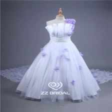 Chine Dernières perles châle de pourpre fleurs à la main avec le fournisseur de robe de mariée fabricant