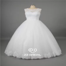 Chine New illusion manches en dentelle fond de Princess Revenir sur balle robe de mariage de robe fabricant fabricant