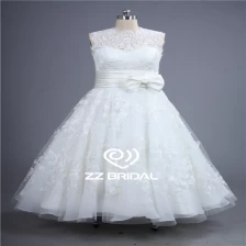 Chine New illusion de style sauvegarder un-ligne de robe de mariée en dentelle avec le fournisseur de bowknot fabricant