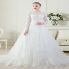 Kiina OEM-palvelu Muslim Pitkä hiha Todellinen valokuva-pelkkä A Line Wedding Dress Vestidos De Novia valmistaja