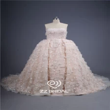 Chine style princesse des fleurs à la main bustier de robe de mariée robe boule appliqued lacets fabricant