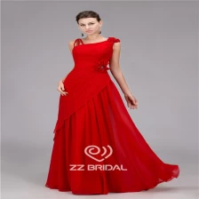 porcelana Cuadros verdaderos erizadas vestido de gasa de noche rojo con flores hechas a mano de China fabricante