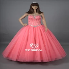 الصين أعلى جودة حبيبته مطرز ثوب الكرة خط العنق اللباس Quinceanera المورد الصانع