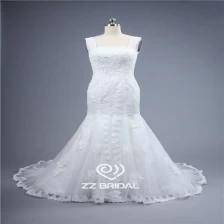 Chine Top en dentelle de qualité sirène mariée en dentelle-up fabricant de robe appliqued de courroie de spaghetti fabricant
