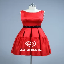 porcelana Satén tradicional escote redondo rojo correa moldeada negro vestido de noche corto de China fabricante