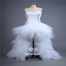 porcelana Diseño de moda appliqued trasero largo corto delantero moldeado sin tirantes del vestido nupcial de la fábrica fabricante