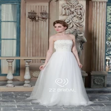 Chiny Appliqued bez ramiączek koronki dla nowożeńców 2017 Z koralikami-line suknia producent