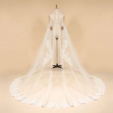 China ZZ nupcial renda borda nupcial véu de casamento 2017 novo design com pente fabricante