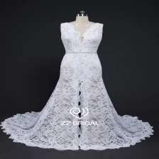China ZZ nupcial 2017 V-pescoço backless renda aplicada sereia vestido de noiva fabricante