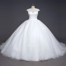 China ZZ nupcial 2017 Cap manga renda aplicada vestido de baile de casamento fabricante
