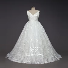 porcelana ZZ nupcial 2017 nuevo estilo v-cuello vestido de Novia de encaje fabricante
