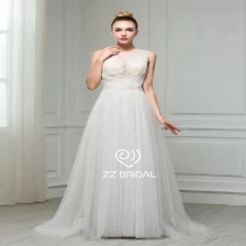 porcelana ZZ nupcial 2017 sin mangas Volantes Faja A-line vestido de novia fabricante