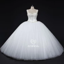 الصين ZZ الزفاف 2017 السباغيتي حزام مطرز الكره ثوب فستان الزفاف الصانع