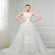 China ZZ Bridal 2017 Spaghetti Strap Lace Applikationen V-Back Wedding Dress Hersteller