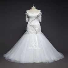 Китай ZZ bridal 2017 straight neckline lace appliqued and beaded wedding dress производителя
