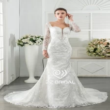 China ZZ bridal 2017 sweetheart neckline lace appliqued mermaid wedding dress manufacturer
