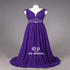 China ZZ Bridal v--neck-and v-Back Belt, applikationd Line lange Evening Dress Hersteller