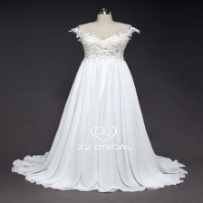 Chine ZZ Bridal v-cou et v-Neck mousseline de soie a-ligne robe de mariée fabricant
