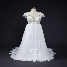 porcelana ZZ nupcial Cap-mangas de cuentas vestido de Novia de Gasa fabricante
