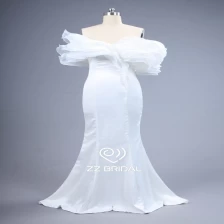 China ZZ Bruidsmode van schouder mouwloos gegolfde zeemeermin trouwjurk fabrikant