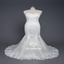 China Opgestikte ZZ bruids sexy Zie via terug kant trouwjurk fabrikant