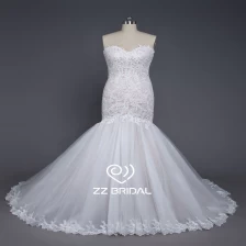 China ZZ bridal sexy sweetheart neckline guipure lace mermaid wedding dress manufacturer