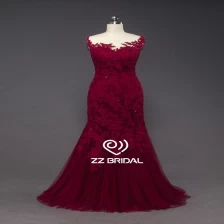 Китай ZZ bridal spaghetti strap lace appliqued red mermaid long evening gown производителя