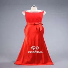 中国 zz 新娘表带片船颈部美人鱼长晚礼服 制造商
