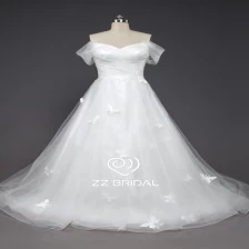 China ZZ bridal sweetheart lace-up ruffled A-line wedding dress manufacturer