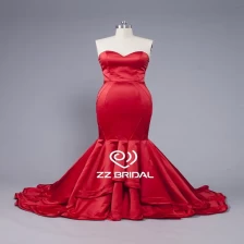 China ZZ bridal sweetheart neckline sleeveless red mermaid long evening dress manufacturer