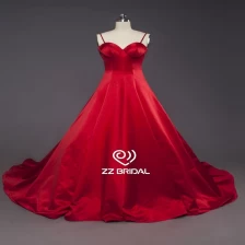 China ZZ bridal sweetheart neckline spaghetti strap red A-line long evening gown manufacturer