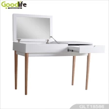 الصين 1 Drawer dressing table with Flip Top Mirror / Padded Stool ,white GLT18586 الصانع