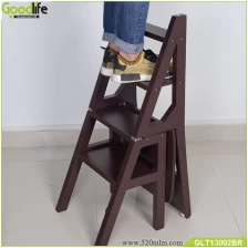 porcelana Antique new design wholesale outdoor leisure folding ladder cheap wooden chair furniture fabricante