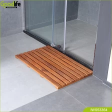 porcelana Anti slip waterproof floor teak wood bath mat  IWS53364 fabricante